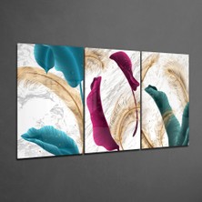 Insigne Soft Yapraklar Cam Tablo - 3 Adet 72X46 cm