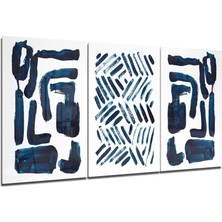 Insigne Iskandinav Çizgiler Mega Cam Tablo - 3 Adet 72X46 cm