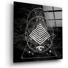 Insigne Üçgenin Çizgileri Cam Tablo - 40X40 cm