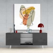 Insigne Soyut Çizgiler Cam Tablo - 40X40 cm