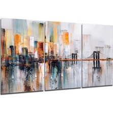 Insigne Soyut Şekiller 10 Cam Tablo - 3 Adet 72X46 cm