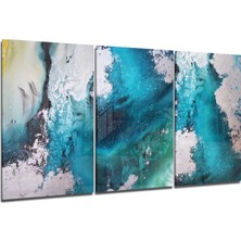 Insigne Soyut Mavi Cam Tablo - 3 Adet 72X46 cm