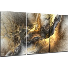 Insigne Sarı Lav Cam Tablo - 3 Adet 72X46 cm
