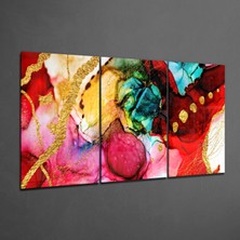 Insigne Kırmızı Ahenk Cam Tablo - 3 Adet 72X46 cm
