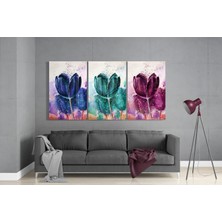 Insigne Laleler Cam Tablo - 3 Adet 72X46 cm