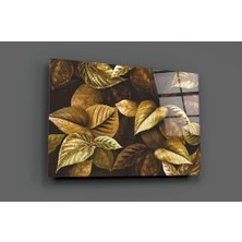 Insigne Sarı Yaprak Cam Tablo - 72X46 cm