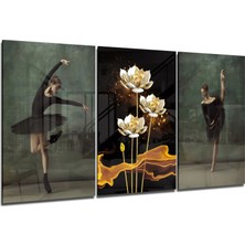Insigne Balerin Cam Tablo - 3 Adet 72X46 cm