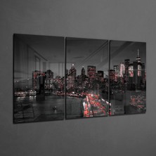 Insigne Şehrin Işıkları Cam Tablo - 3 Adet 72X46 cm