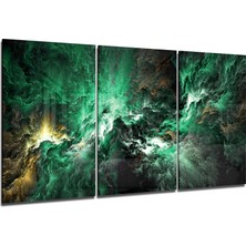 Insigne Yeşil Uzay Cam Tablo - 3 Adet 72X46 cm