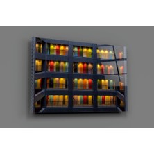 Insigne Renkli Kapılar Cam Tablo - 72X46 cm