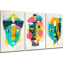 Insigne Soyut Şekiller 9 Cam Tablo - 3 Adet 72X46 cm