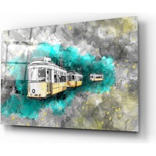 Insigne Illüstrasyon Tramvay Cam Tablo - 72X46 cm