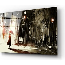 Insigne Yağmurlu Şehir Cam Tablo - 72X46 cm