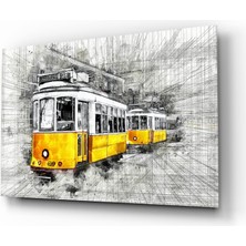 Insigne Sarı Tramvay Basel Cam Tablo - 72X46 cm