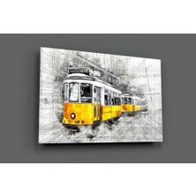 Insigne Sarı Tramvay Basel Cam Tablo - 72X46 cm
