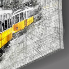 Insigne Sarı Tramvay Basel Cam Tablo - 72X46 cm