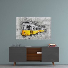 Insigne Sarı Tramvay Basel Cam Tablo - 72X46 cm