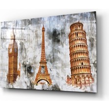 Insigne Meşhur Kuleler Cam Tablo - 72X46 cm