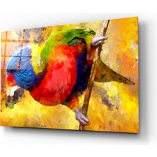 Insigne Papağan Cam Tablo - 72X46 cm