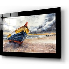 Insigne Yalnız Kayık Cam Tablo - 72X46 cm