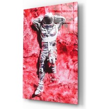 Insigne Astronot ve Uzay Çimenleri Cam Tablo - 72X46 cm