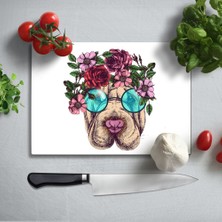 Insigne Hippi Köpek Uv Baskılı Cam Kesme Tablası 35X25 cm