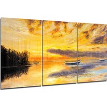 Insigne Günbatımı Cam Tablo - 3 Adet 72X46 cm