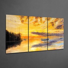 Insigne Günbatımı Cam Tablo - 3 Adet 72X46 cm