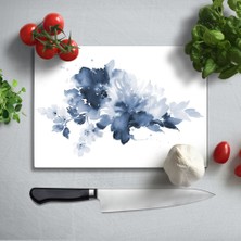 Insigne Mavi Çiçek Uv Baskılı Cam Kesme Tablası 35X25 cm