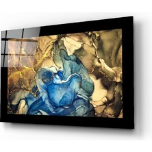 Insigne Altın Mavi Cam Tablo - 72X46 cm
