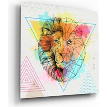 Insigne Gerçek ve Kurgu Aslan Cam Tablo - 40X40 cm