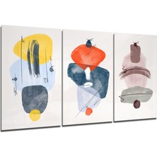 Insigne Soyut Şekiller 4 Cam Tablo - 3 Adet 72X46 cm