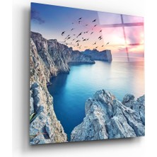 Insigne Kızıl Gün Batımı Cam Tablo - 60X60 cm