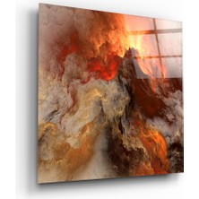 Insigne Altın Kaos Soyut Cam Tablo - 40X40 cm