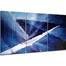 Insigne Keskin Mavi Cam Tablo - 3 Adet 72X46 cm