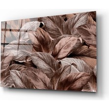 Insigne Tropik Yaprak Cam Tablo - 72X46 cm