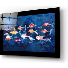 Insigne Renkli Balıklar Cam Tablo - 110X70 cm