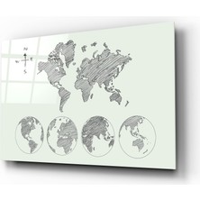 Insigne Kıtalar Cam Tablo - 72X46 cm