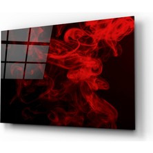 Insigne Kırmızı Duman Cam Tablo - 72X46 cm