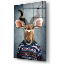 Insigne Geyik Kafa Cam Tablo - 72X46 cm