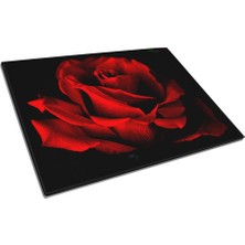 Insigne Kırmızı Gül Uv Baskılı Cam Kesme Tablası 35X25 cm