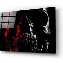 Insigne Kafatası Cam Tablo - 72X46 cm