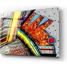 Insigne Soyut Bukalemun Cam Tablo - 72X46 cm