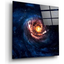 Insigne Uzay Kızıl Sonsuzluk Cam Tablo - 40X40 cm