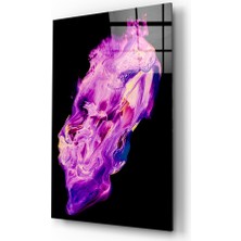 Insigne Soyut Mor Cam Tablo - 72X46 cm