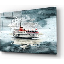 Insigne Vapur Turkuaz Cam Tablo - 72X46 cm