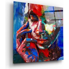 Insigne Renkli Hüzün Cam Tablo - 40X40 cm
