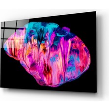 Insigne Soyut Pembe Cam Tablo - 72X46 cm