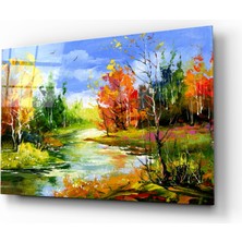 Insigne Renkli Sonbahar Cam Tablo - 72X46 cm