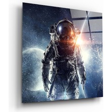 Insigne Astronot Cam Tablo - 40X40 cm